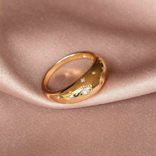 NEW STAR AND MOON BRASS RING_CWAJE1735