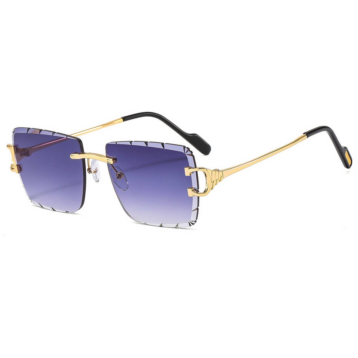 Rimless Cut Edge Ocean Lens Sunglasses Unisex
