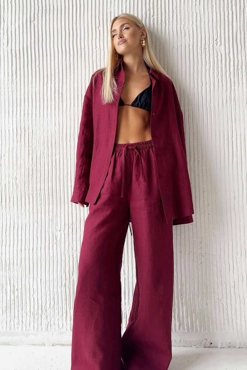 CWSTB1799_LOOSE COTTON SHIRT AND TROUSERS SET
