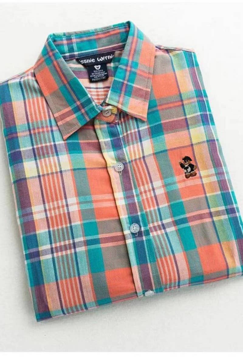 CWTSTL2245_LONG-SLEEVED COTTON THIN PLAID BOTTOMING SHIRT