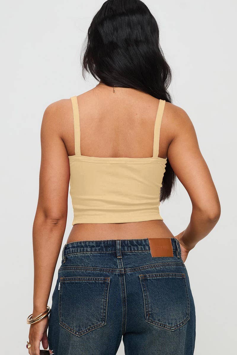 CWTTK1196_SOLID PLEATED CROPPED SLIM Y2K TANK TOP