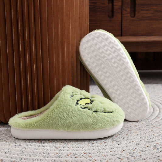 CHRISTMAS GREEN MONSTER GRINCH COTTON SLIPPERS