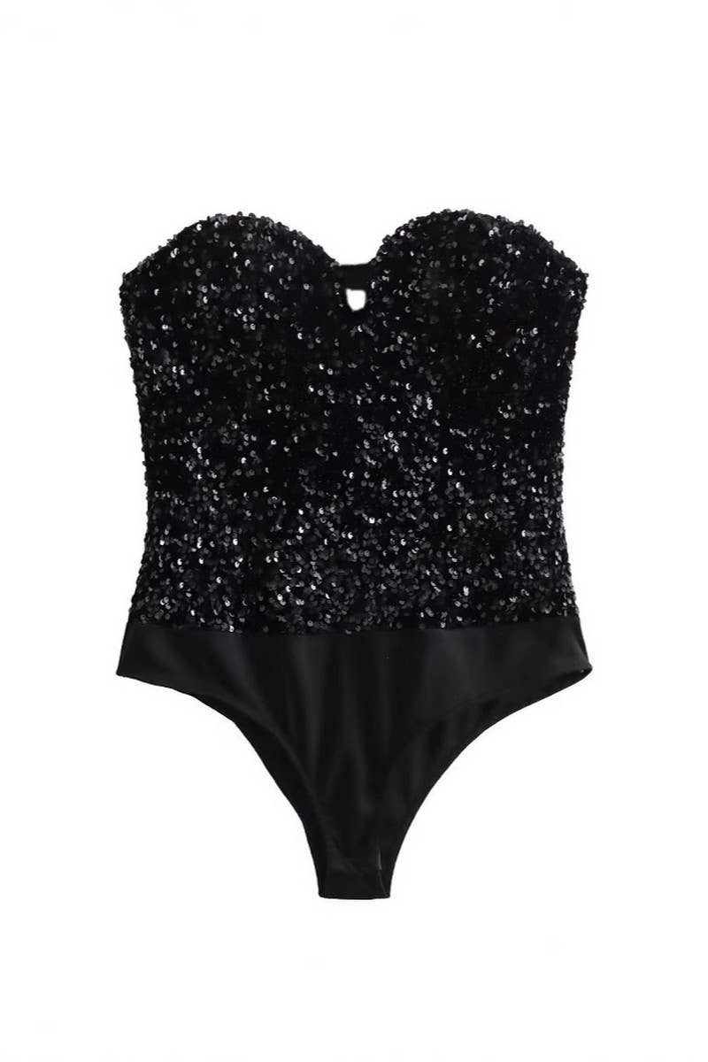 CWSBS0218_SEXY SLIM STRAPLESS SEQUIN FITTED JUMPSUIT