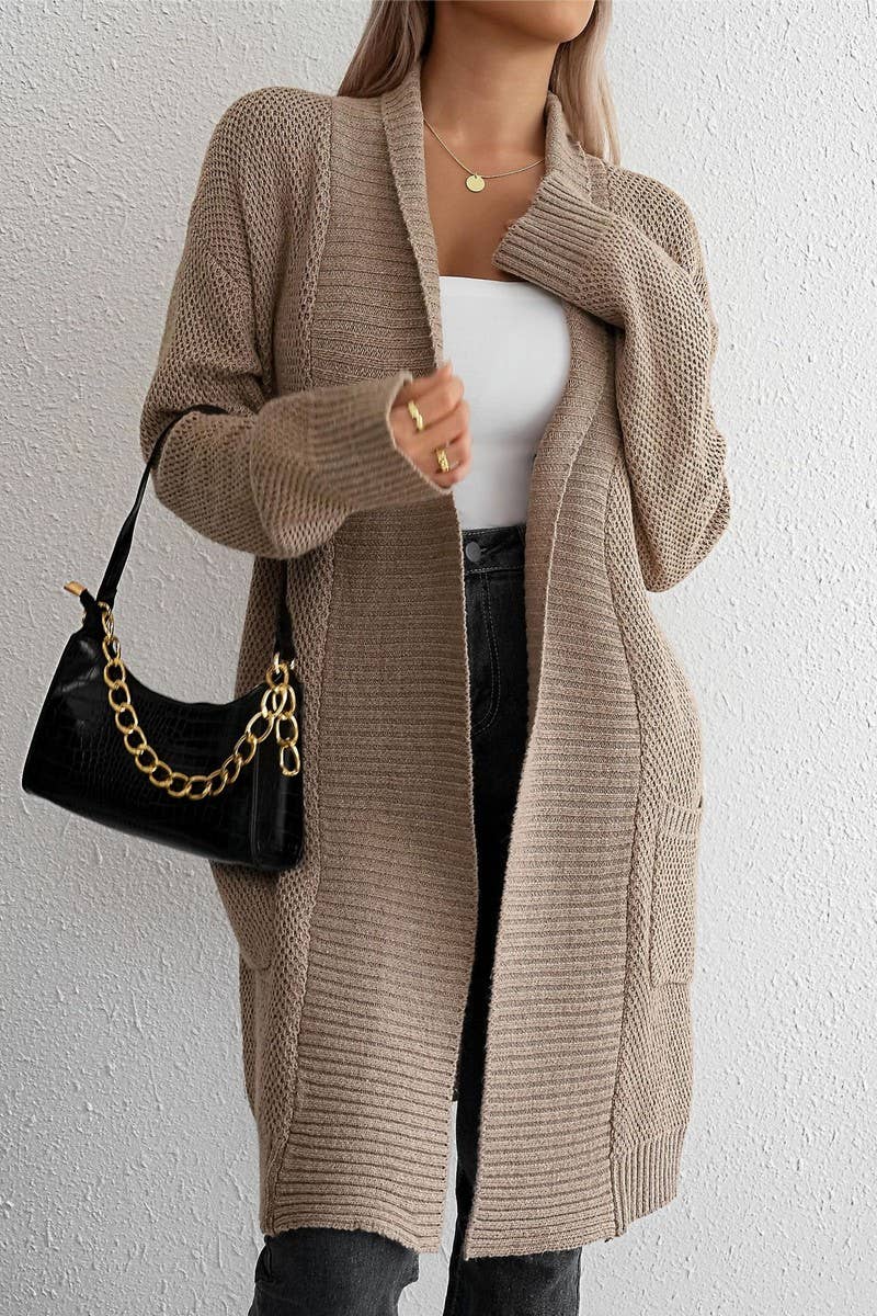 CWOCAL1586_LOOSE LAPEL LONG CARDIGAN SWEATER COAT