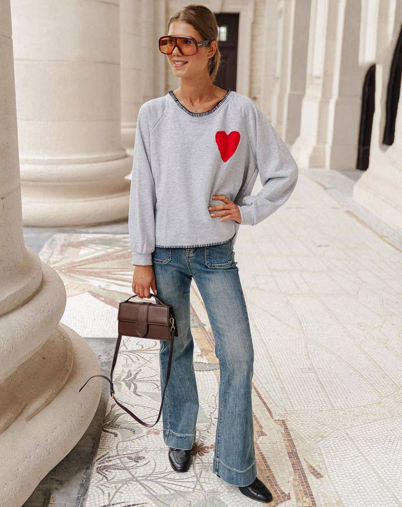 COMFORTABLE LOVE ROUND NECK LONG SLEEVE HOODIE