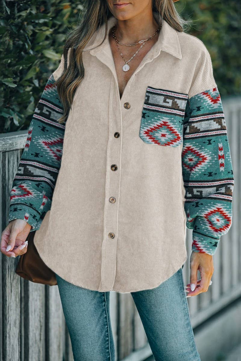 CWOCO0416_ETHNIC STYLE PATCHWORK SHIRT THIN JACKET