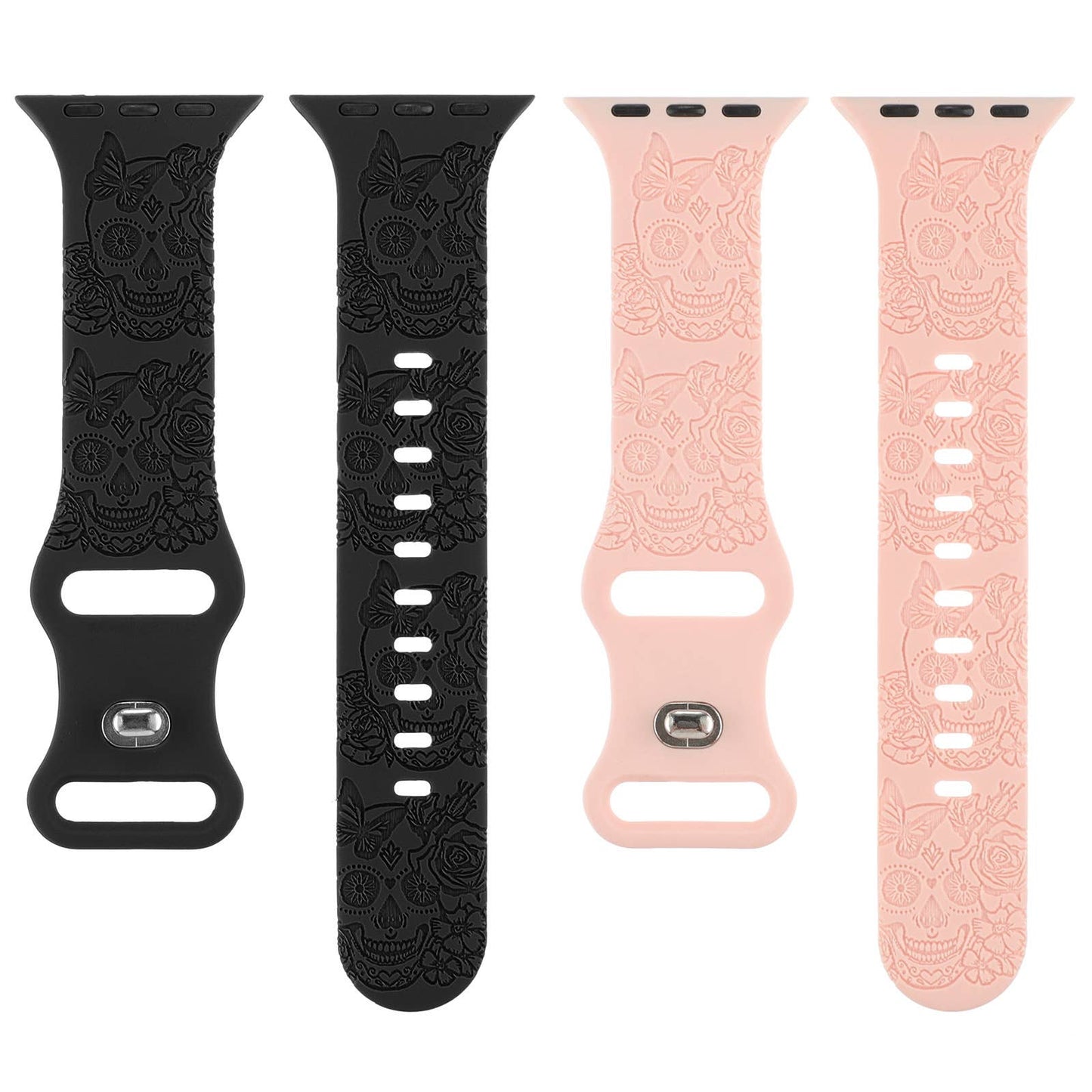 ENGRAVED CHECKERED SILICONE APPLE WATCH9-1 STRAP
