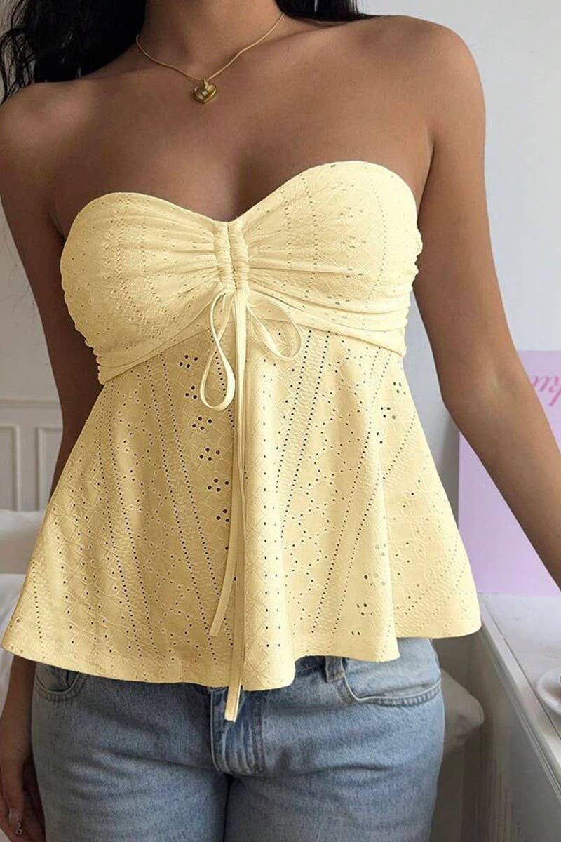 CWTTSL0441_SUMMER RESORT STYLE SLEEVELESS JACQUARD TOP