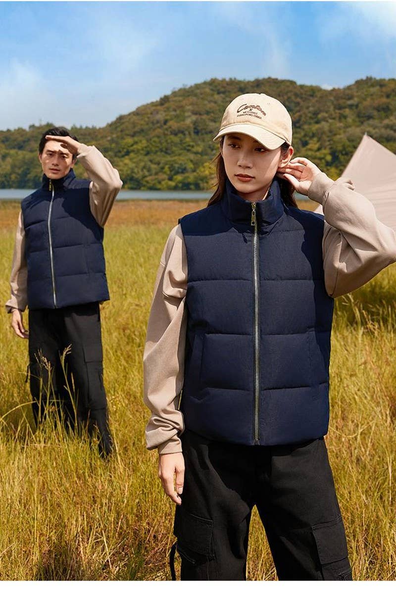 CWOV00100_CUSTOM LOGO PRINTED CASUAL DOWN COTTON VEST