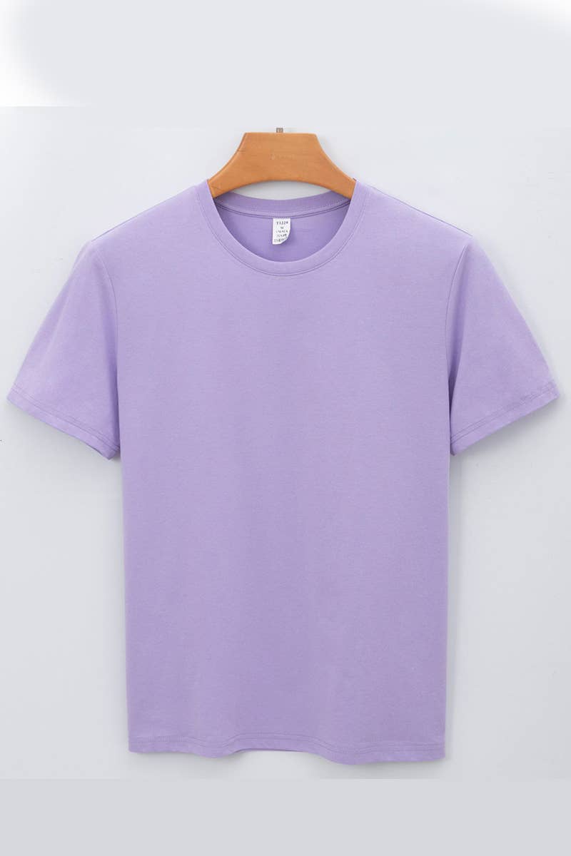 CWTTS1314_MEN'S CASUAL SOLID COLOR ROUND NECK T-SHIRT