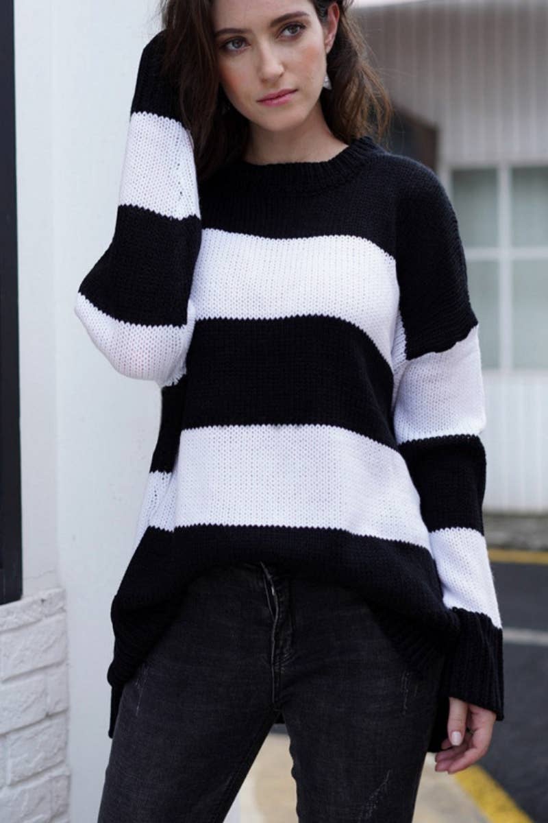 CWOSWL1413_Crew Neck Pullover Casual Sweater