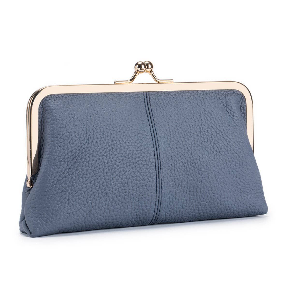 GENUINE LEATHER SIMPLE FASHION CLIP BAG LONG WALLET_CWAB3739