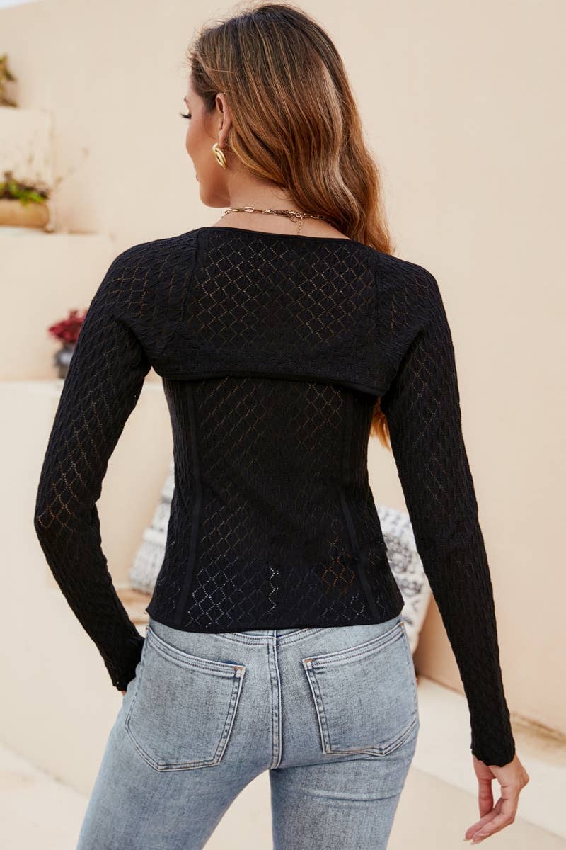 CWSS0943_KNIT LONG SLEEVE TOP YOU SUSPENDERS SUIT