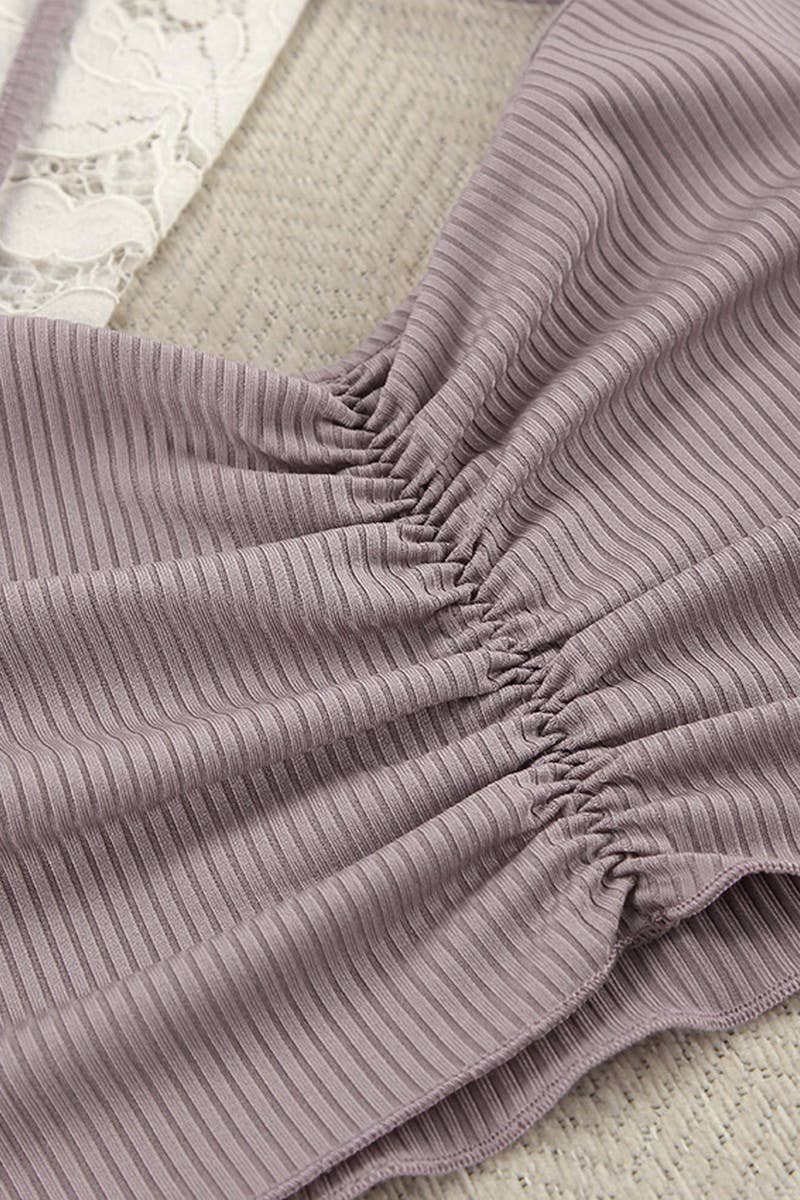 CWSPJ0351_KNITTED NIGHTGOWN UNDERWEAR AND PANTS SET