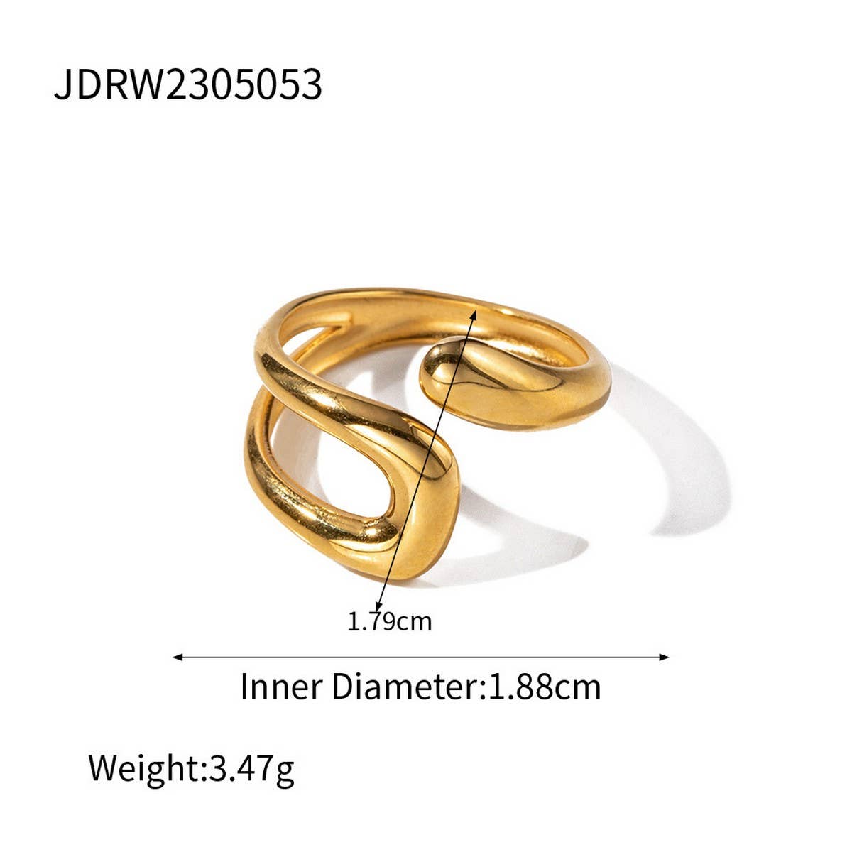 CLASSIC HOLLOW IRREGULAR HIGH-END RING