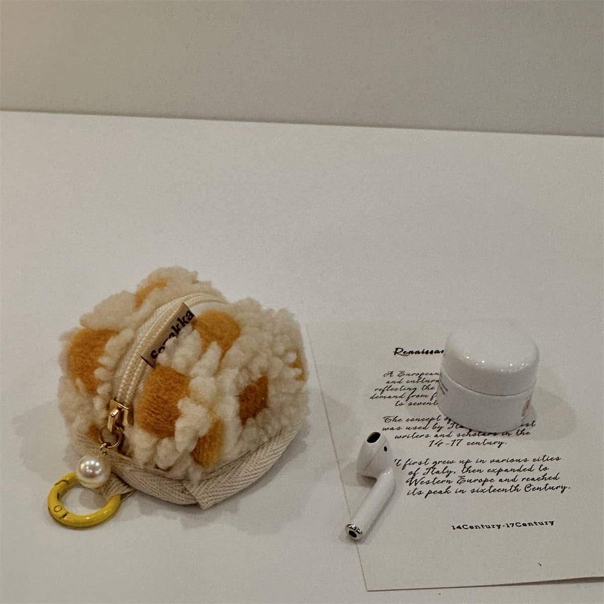 CWOSWL602 Loose V-Neck Button  Foldover Collar Sweater