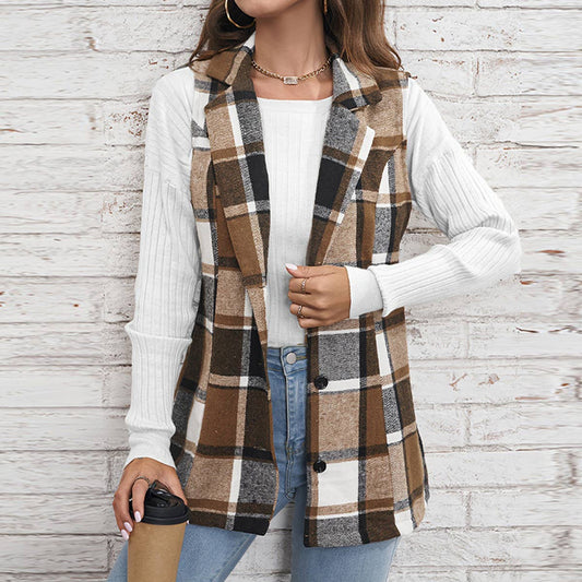 Elegant style all-in-one sleeveless cardigan