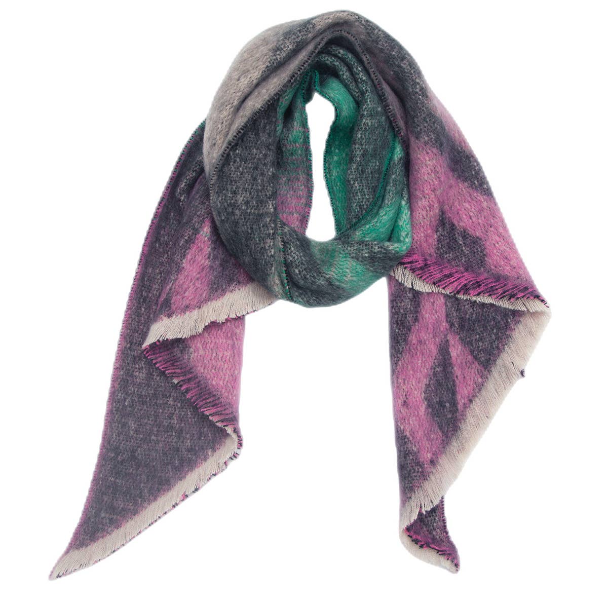 Circle Yarn Diamond Scarf ? Reversible Winter Wrap