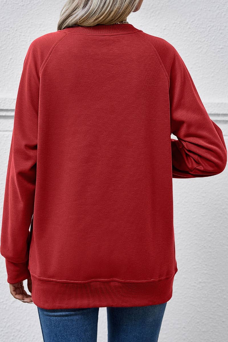 CWTBLL2617_FALL CREW NECK POCKET LONG SLEEVE TOP