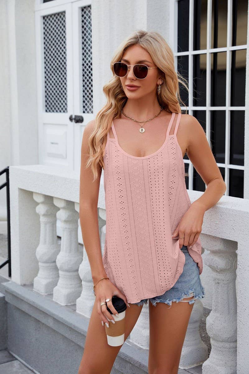 CWTTSL0228_Sleeveless Double Strap Knit Top