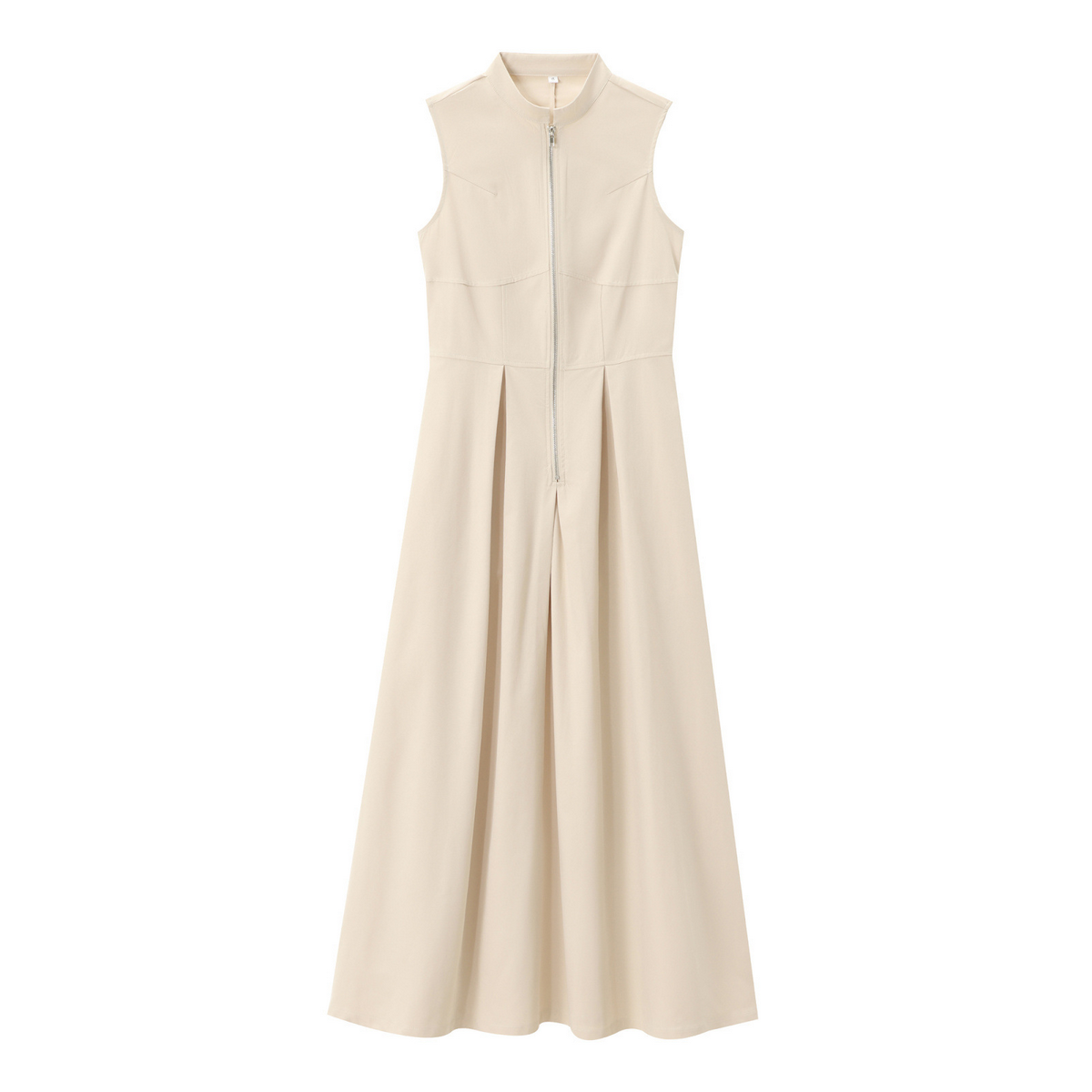 Waist-Cinched Sleeveless Dress - Chic Commuter