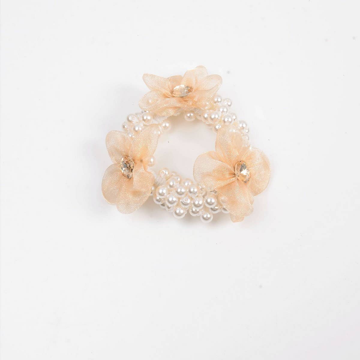 Elegant Pearl Organza Hair Tie for Women