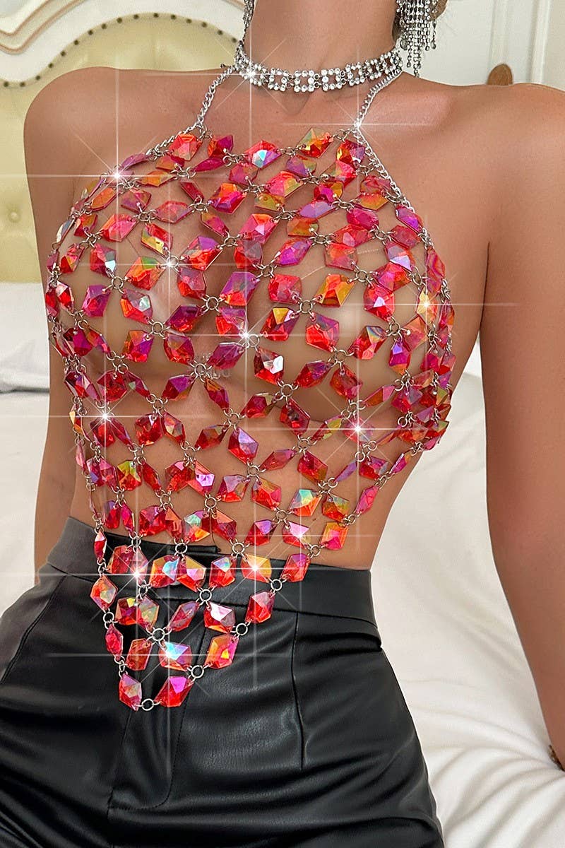 CWTTSL0399_SEXY GEM HAND-PAINTED HALTER TANK TOP