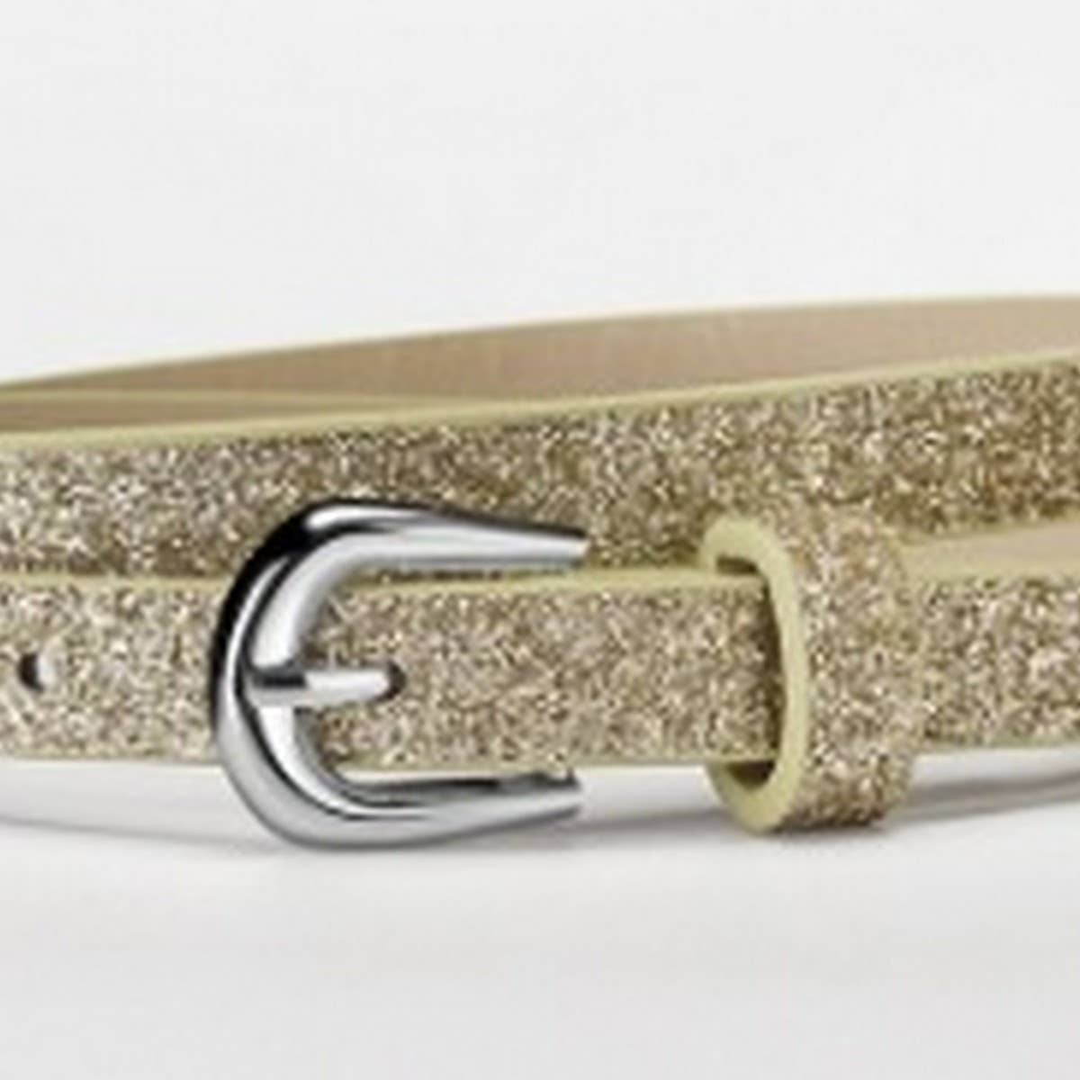 CWABE01255_KIDS SEQUIN PU BELT GIRLS FASHION JEANS OUTFIT