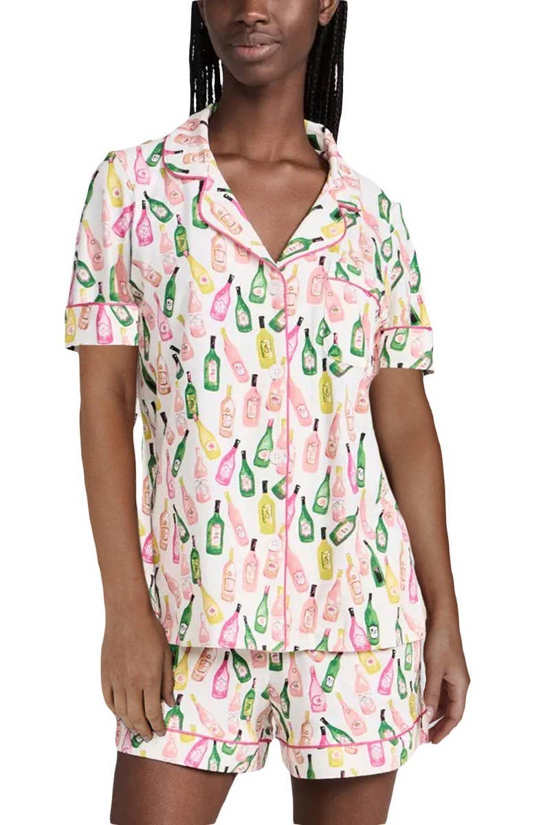 CWSPJ0438_PRINTED SHORT SLEEVE AND SHORTS LOUNGEWEAR SET