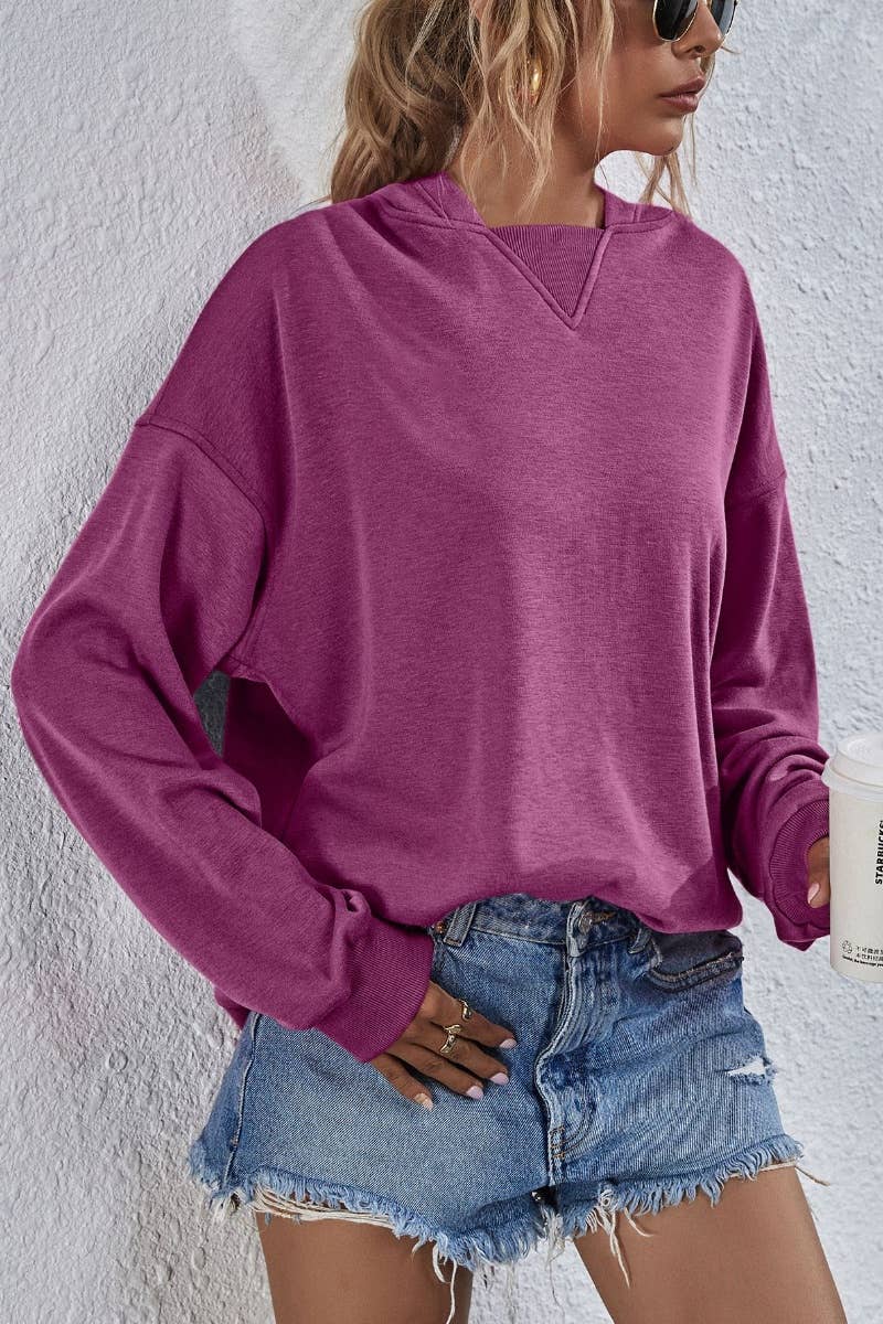 CWTBLL2619_WINTER CASUAL FLEECE LONG-SLEEVED HOODIE