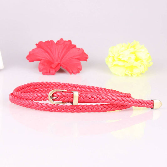 Hand-woven needle-buckle versatile waist belt