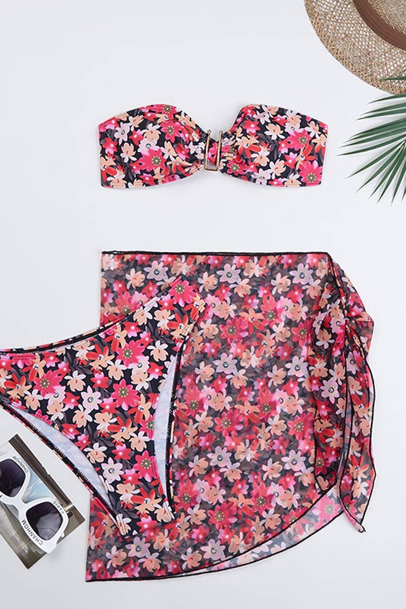 CWMW0796_METAL U-SHAPED THREE PIECE SWIMSUIT SET