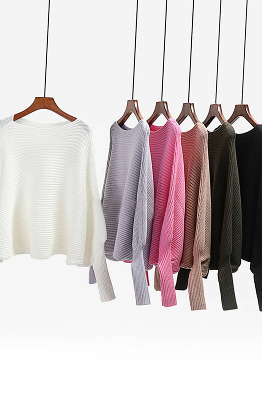 CWTTL1072 Oversized Long Sleeve Crew Neck Pullover Sweater