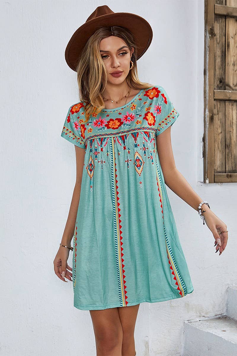 CWDSD8930_CASUAL HOLIDAY LOOSE SHORT DRESS