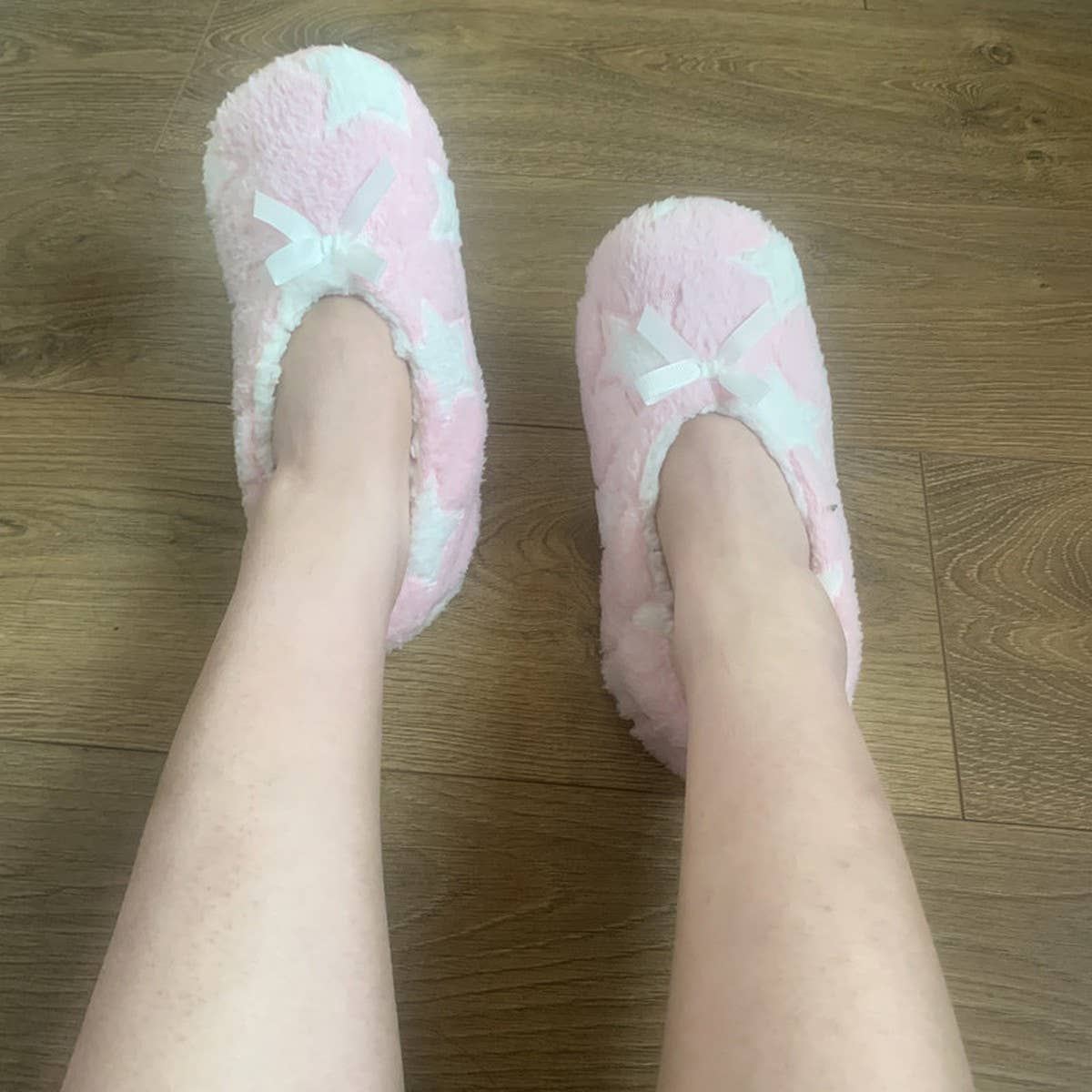 CORAL FLEECE PRINTED SOFT-SOLED SOCKS SLIPPERS