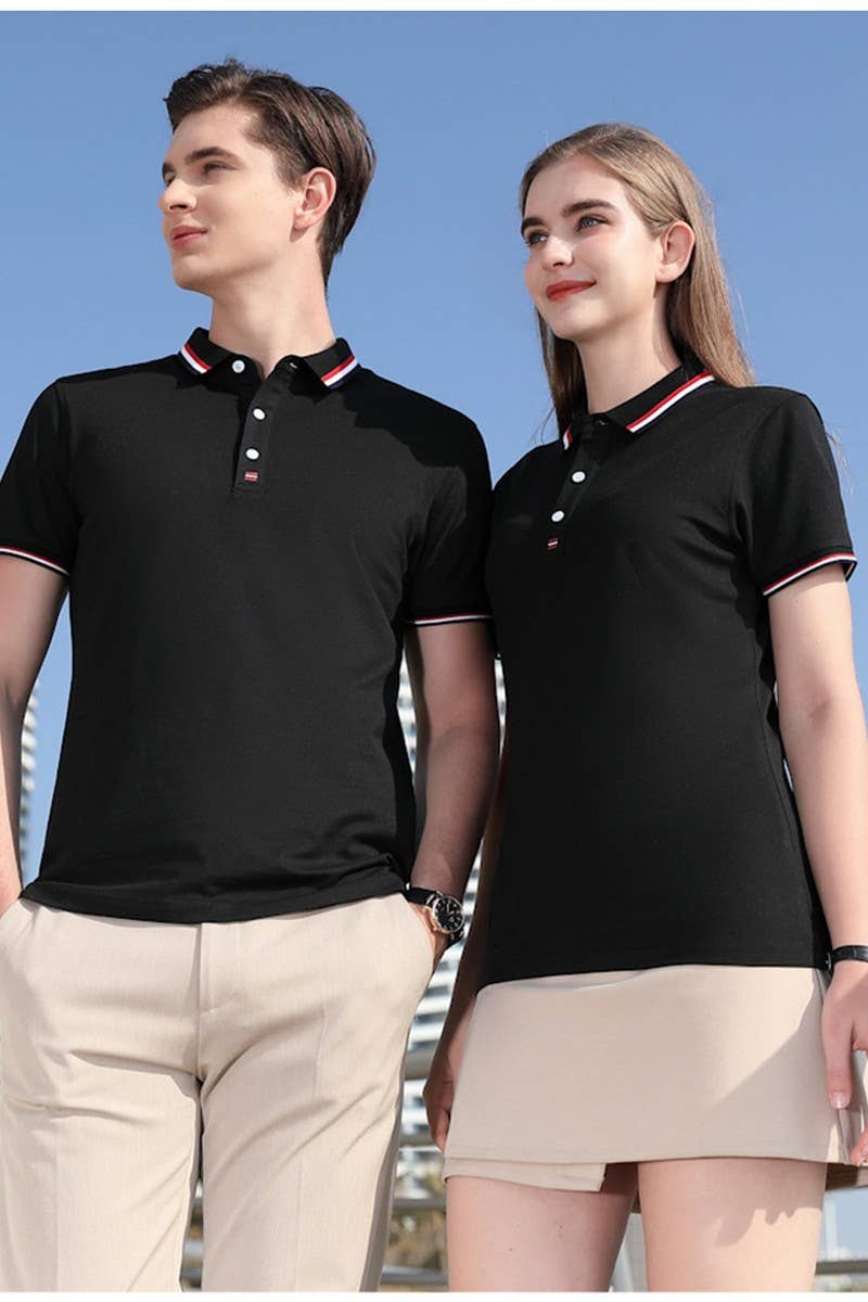CWTBLS02445_LAPEL POLO SHIRT SHORT SLEEVE CASUAL TOP