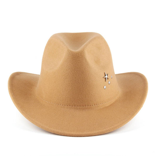 FELT JAZZ TOP HAT COWBOY HAT WITH OVERHUNG BRIM
