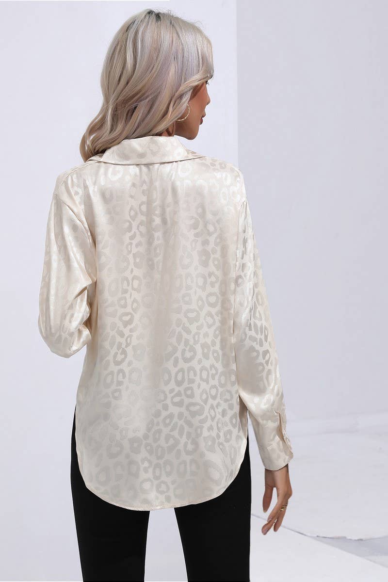 CWTBLL0694_Button Down Silky Satin Long Sleeve Top