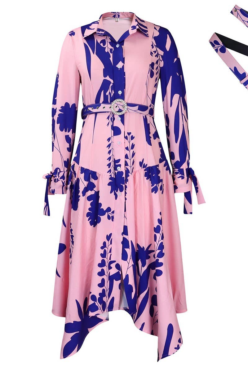 CWDMD01260_2025 PLUS SIZE FLORAL PRINT ASYMMETRICAL DRESS