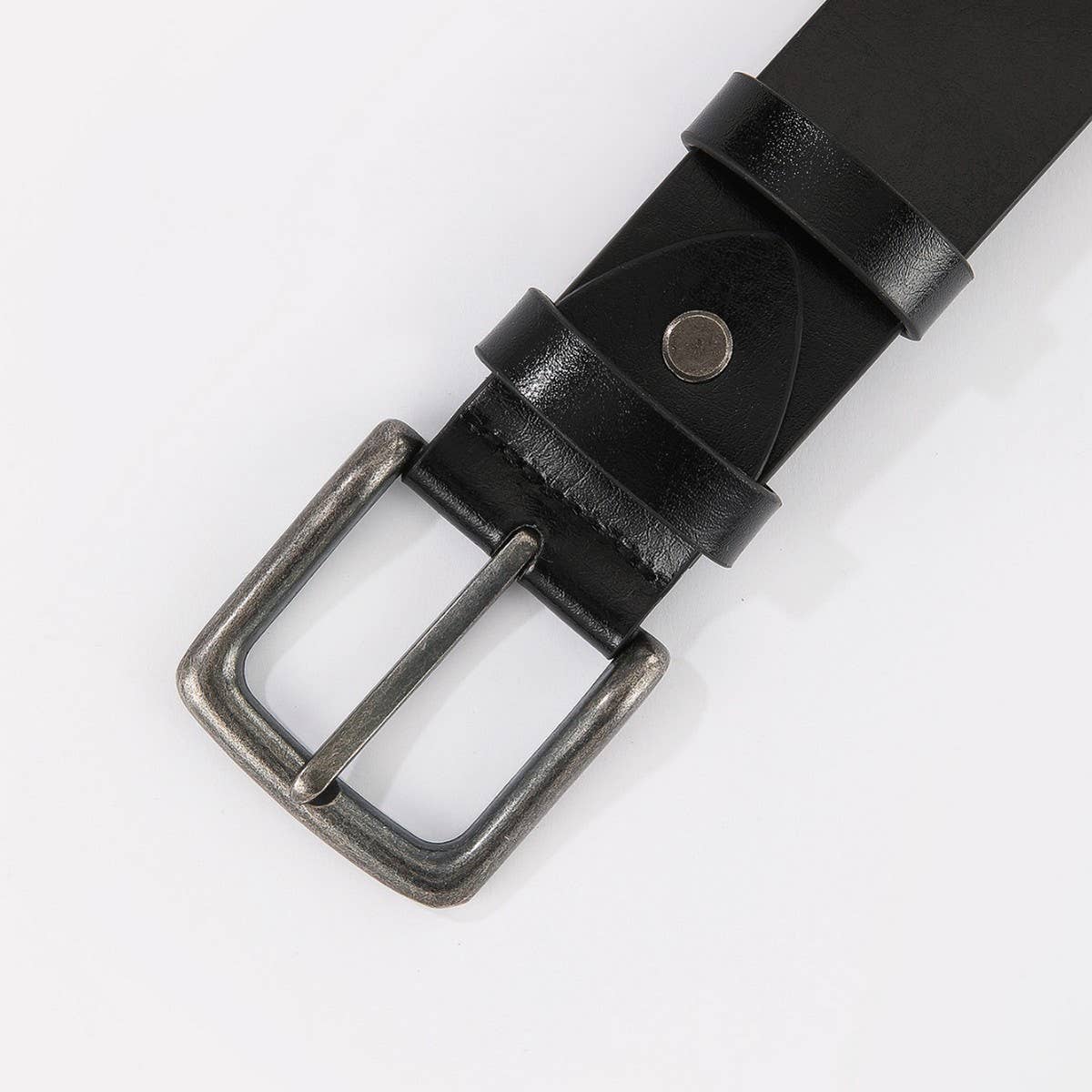 New Unisex Black Zinc Pin Buckle Belt Minimalist_CWABE1243