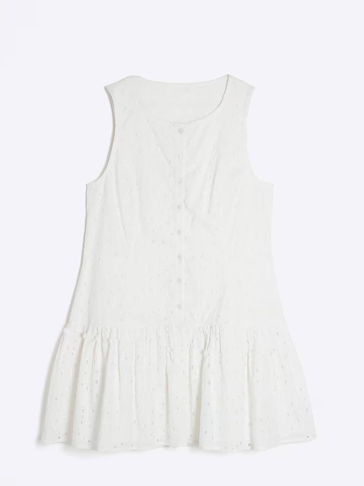 Form-fitting sleeveless single-breasted dress