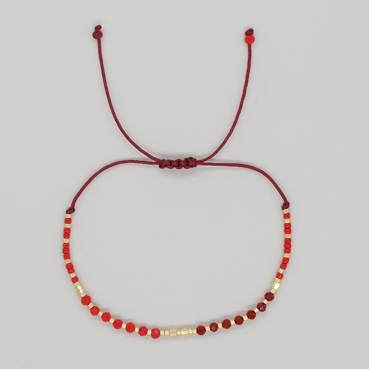 GRADIENT COLOR CRYSTAL FLAT BEAD BRACELET