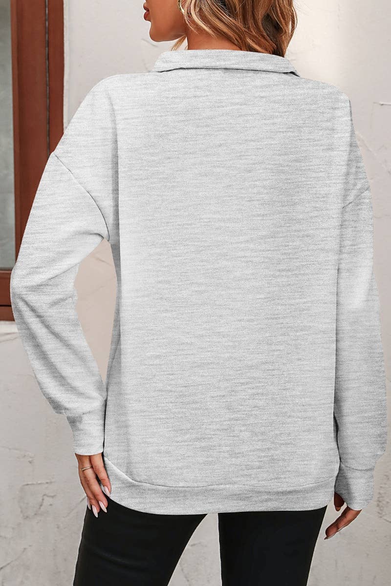 CWTBLL2734_ZIPPER STAND-UP COLLAR LONG-SLEEVED HOODIE