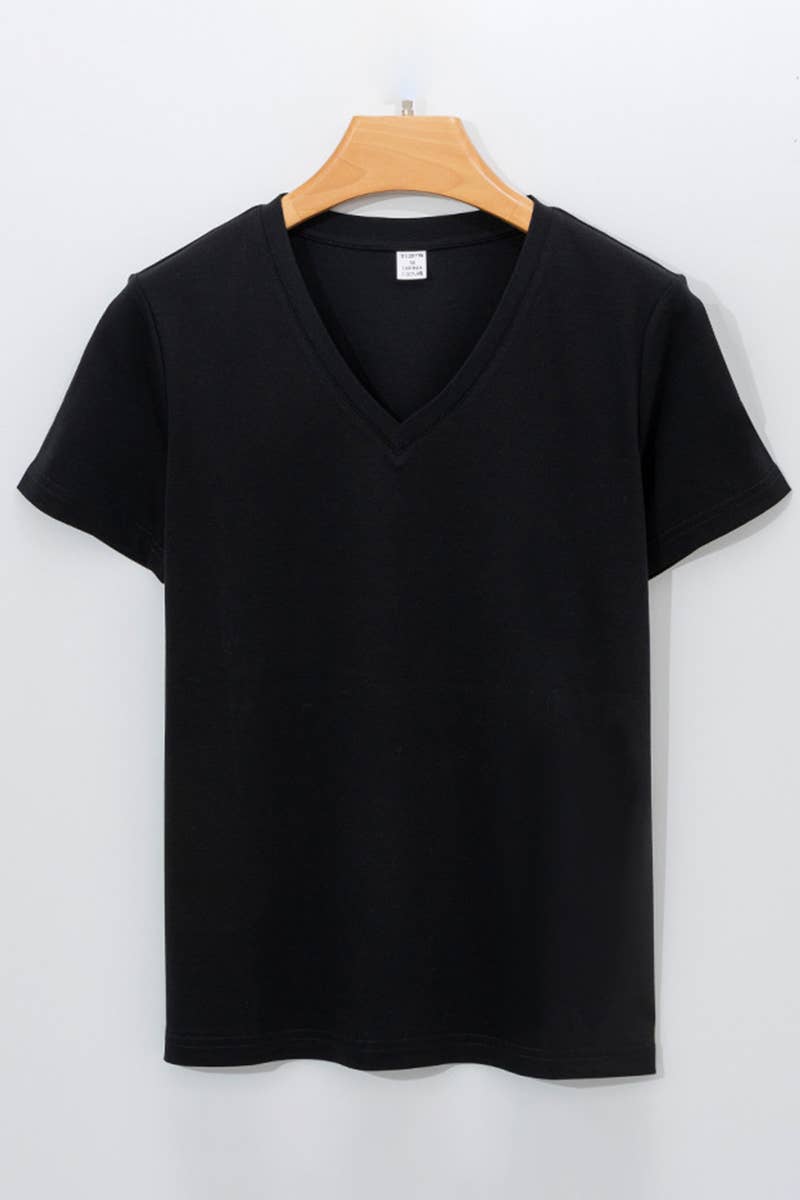 CWTBLS1789_SUMMER FASHION CASUAL WOMEN'S SOLID COLOR T-SHIRT