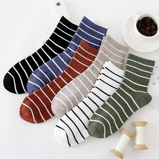 STRIPE CASUAL TRENDY CREW SOCKS_CWMS098