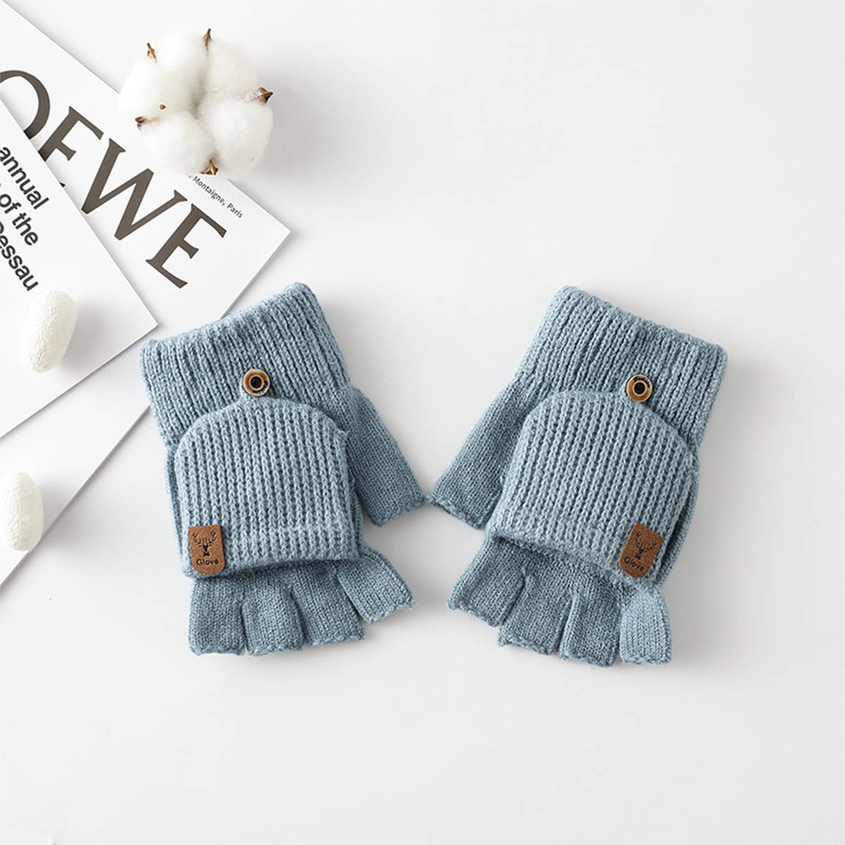 WINTER WARM HALF FINGER FLIP TOUCH SCREEN GLOVES