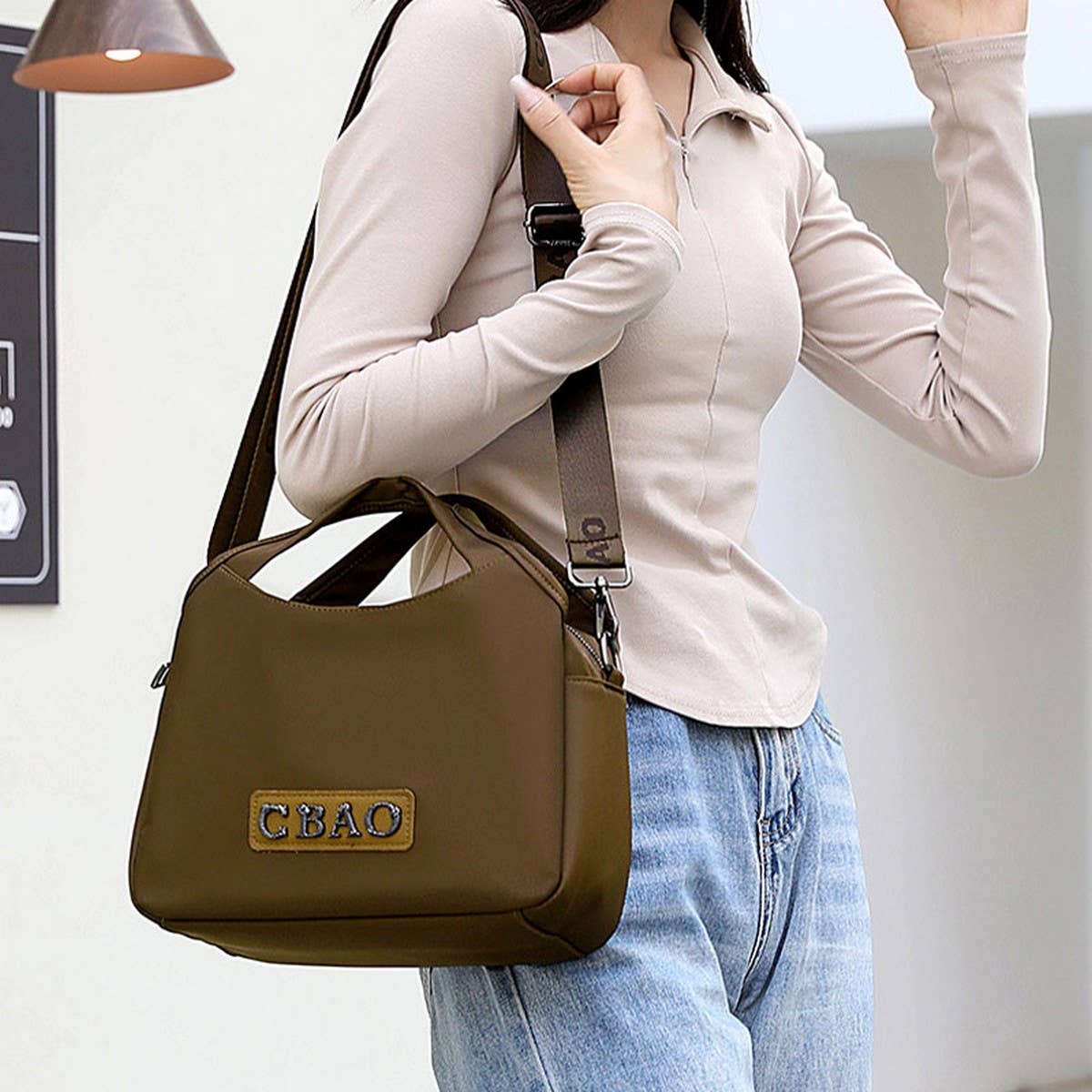 WATERPROOF OXFORD CLOTH SHOULDER MESSENGER BAG