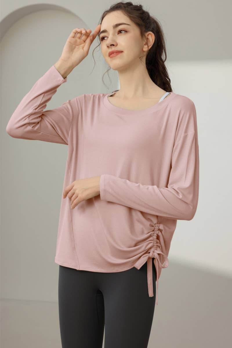 CWTBLL3556_SPORTS LOOSE SLIM DRAWSTRING YOGA CLOTHES