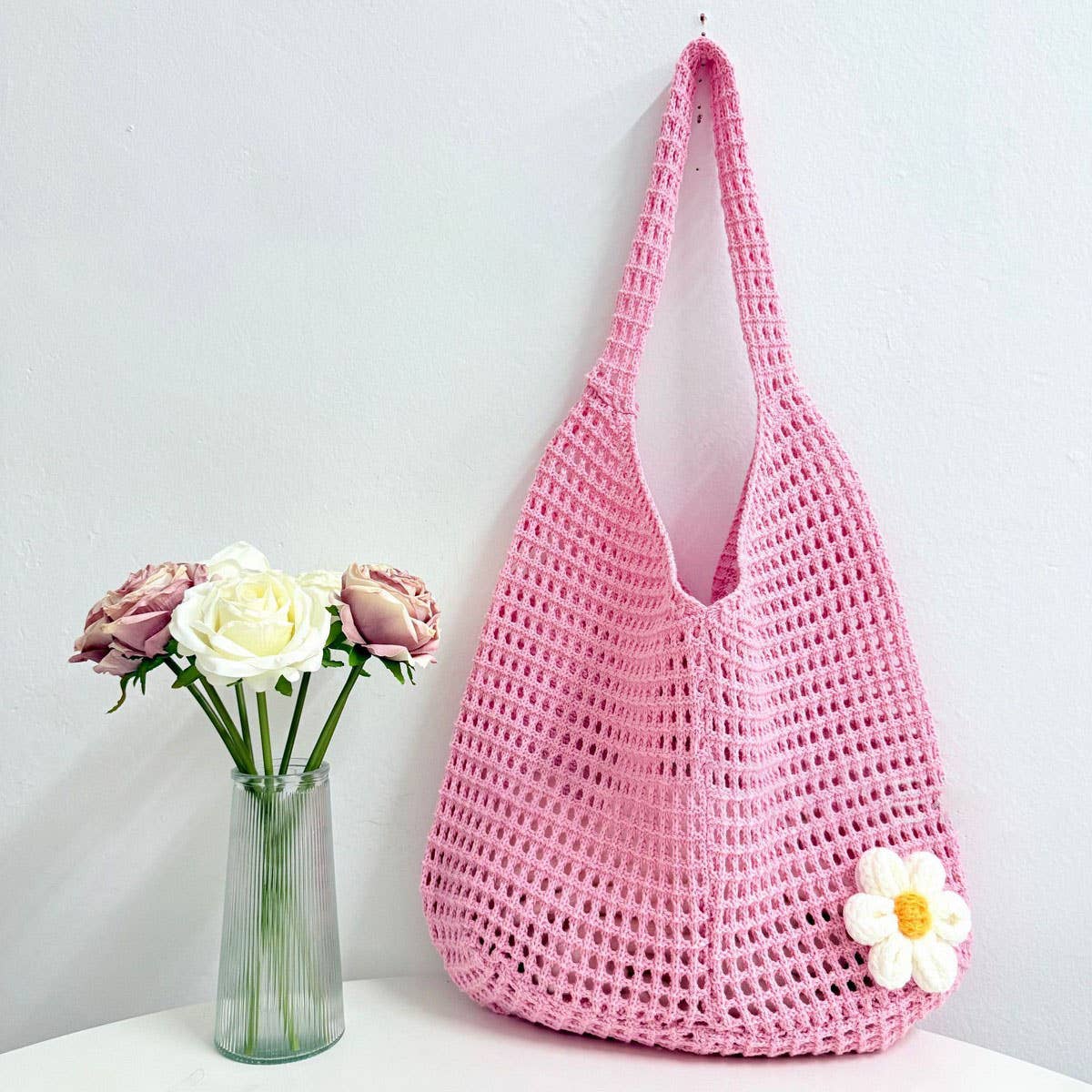 CUAB00625_2025 BOHO KNIT TOTE BAG LARGE CAPACITY BEACH BAG