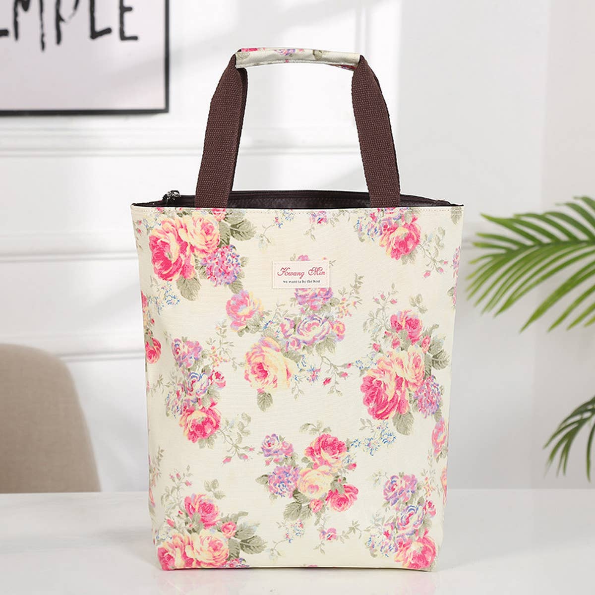 WATERPROOF FLORAL MULTI-LAYER CANVAS SHOULDER BAG_CUAB0189